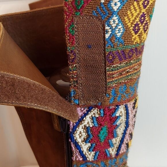 Karim Corzo Embroidered Tall Leather Boots Sz 36 - Picture 12 of 14